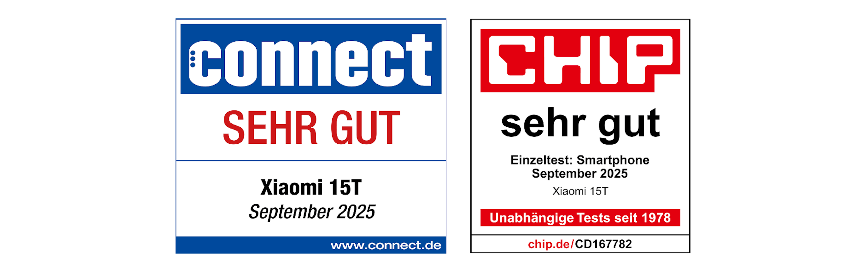 Testsiegel: connect „SEHR GUT“ und CHIP „sehr gut“ für Xiaomi 15T (September 2025).
