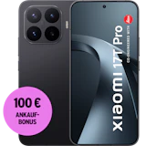 Rück- und Vorderansicht Xiaomi 17T Pro black. 100 € Ankaufbonus.
