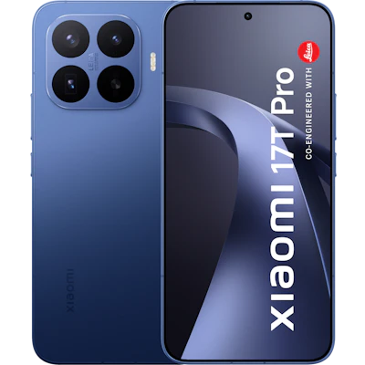 Rück- und Vorderansicht Xiaomi 17T Pro deep blue.