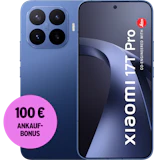 Rück- und Vorderansicht Xiaomi 17T Pro deep blue. 100 € Ankaufbonus.