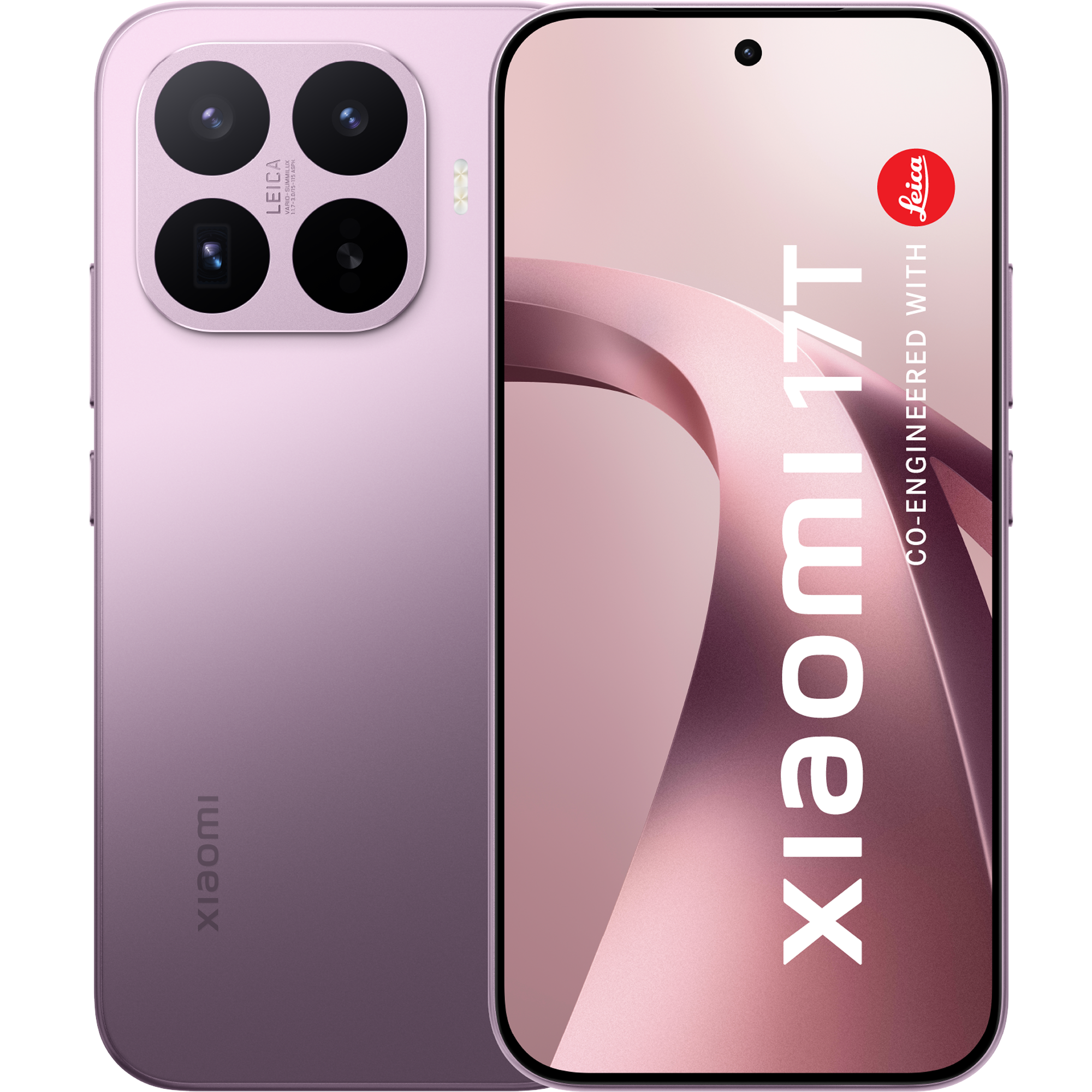 Rück- und Vorderansicht Xiaomi 17T light purple.