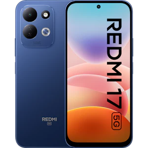 Xiaomi Redmi 17 5G blue Vorder- und Rückansicht.
