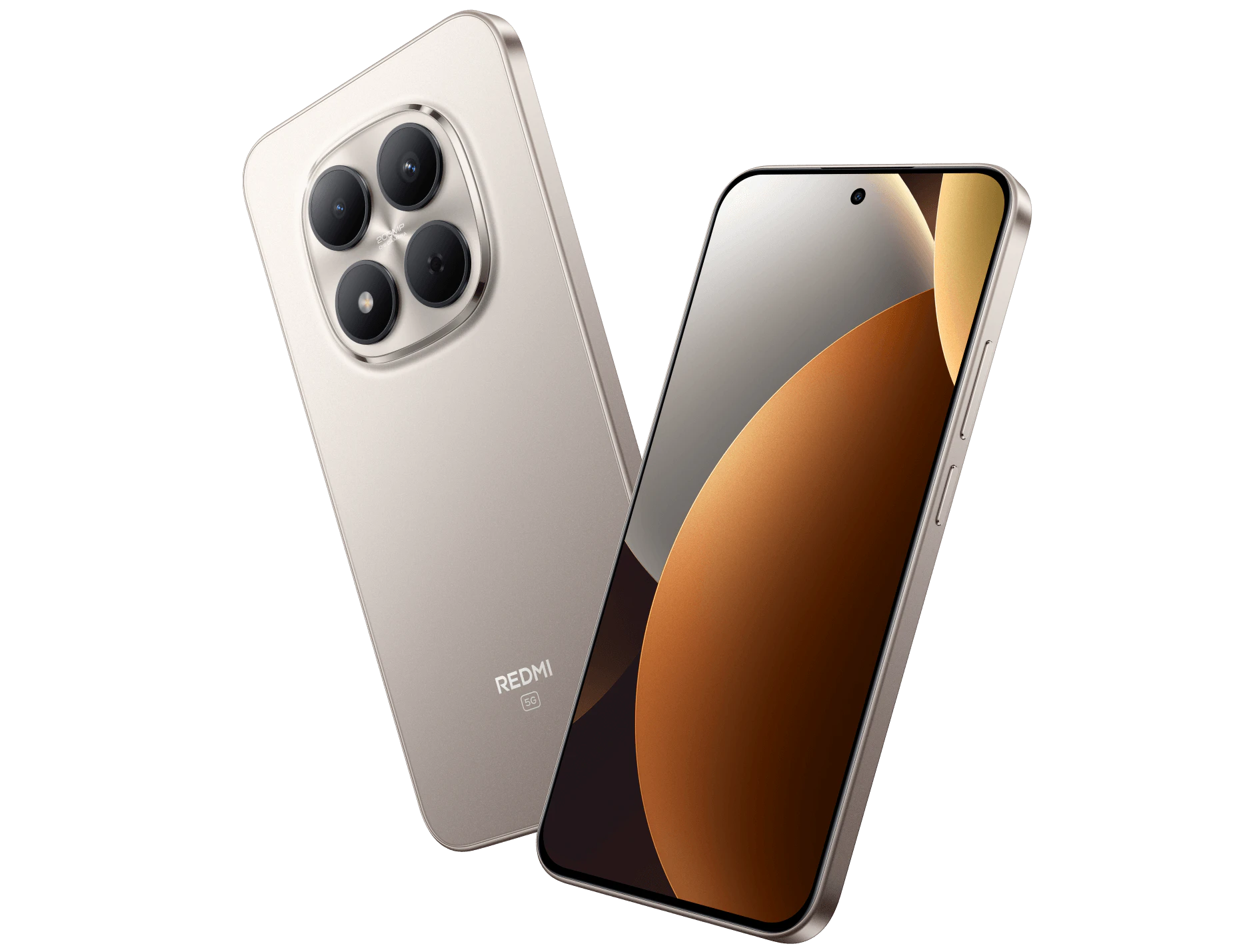 Schräge Vorder- und Rückansicht Xiaomi Redmi Note 15 Pro.