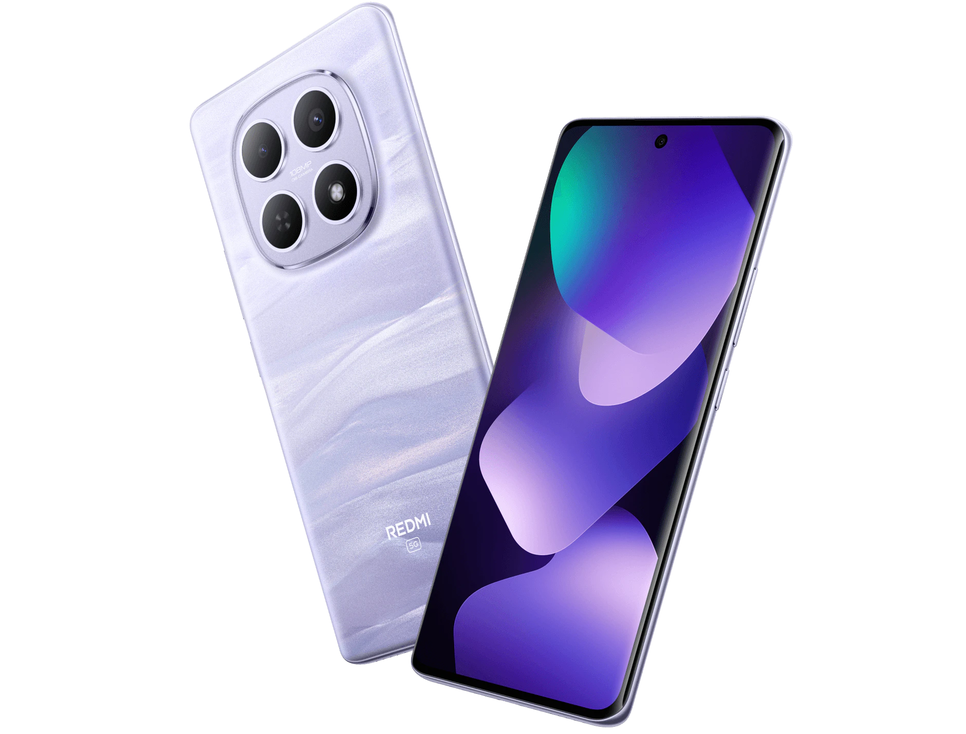 Schräge Vorder- und Rückansicht Xiaomi Redmi Note 15.