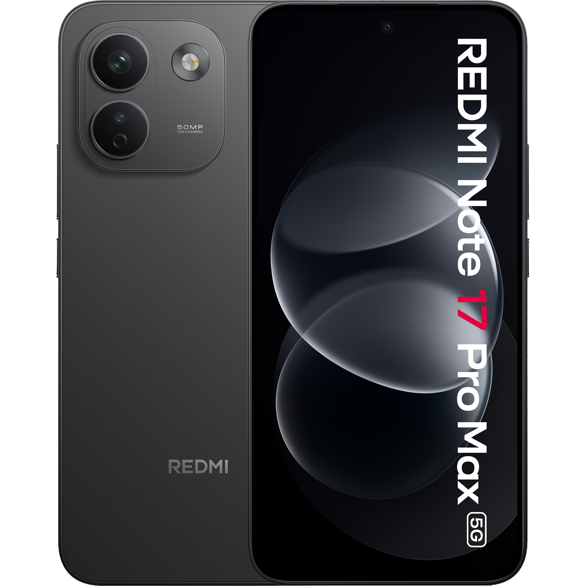 Xiaomi Redmi Note 17 Pro Max 5G black Vorder- und Rückansicht.