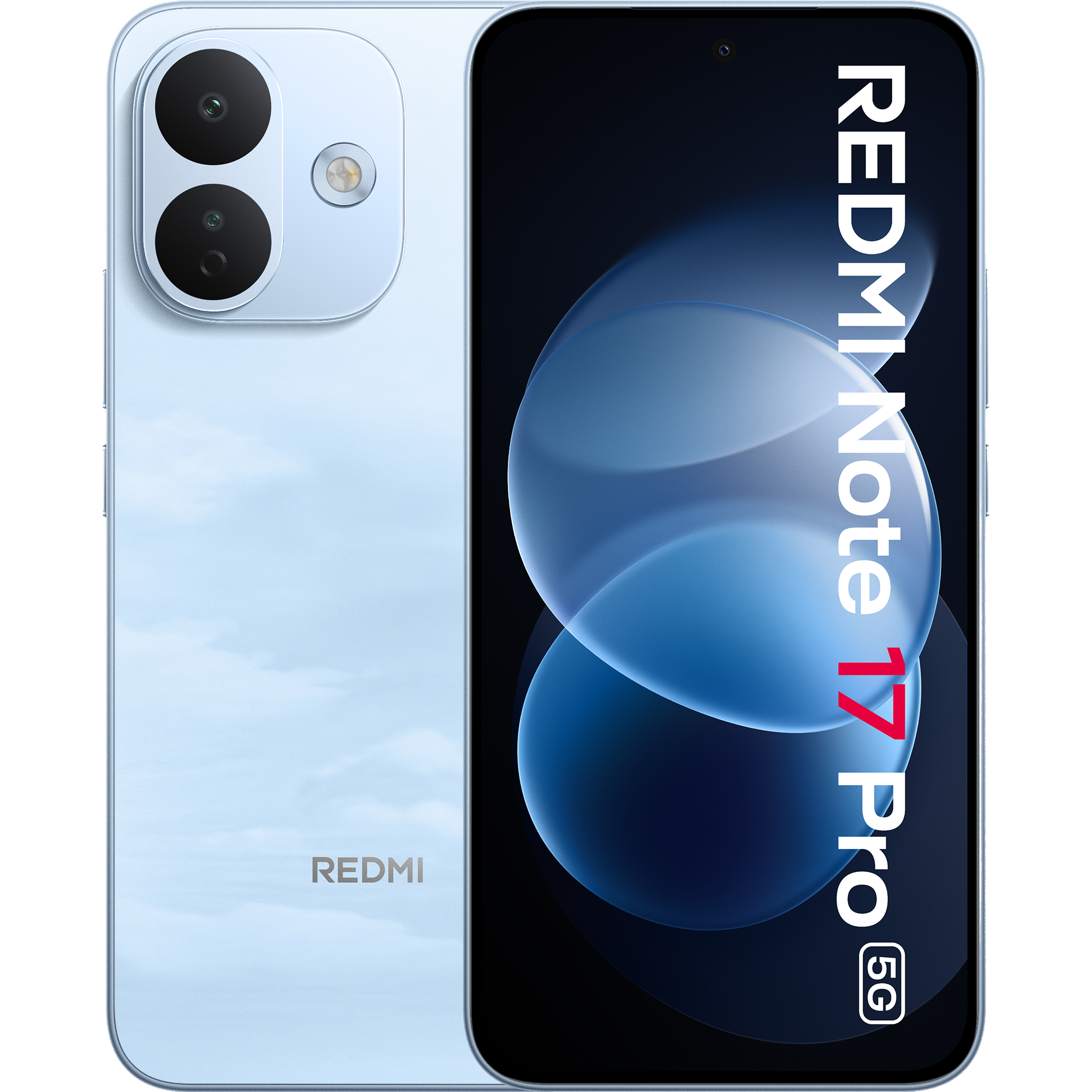 Xiaomi Redmi Note 17 Pro 5G blue Vorder- und Rückansicht.