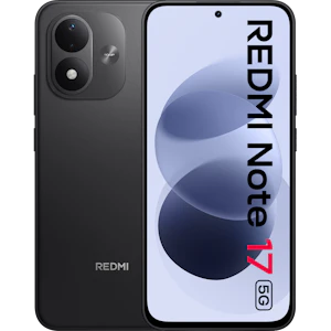 Xiaomi Redmi Note 17 5G black Vorder- und Rückansicht.