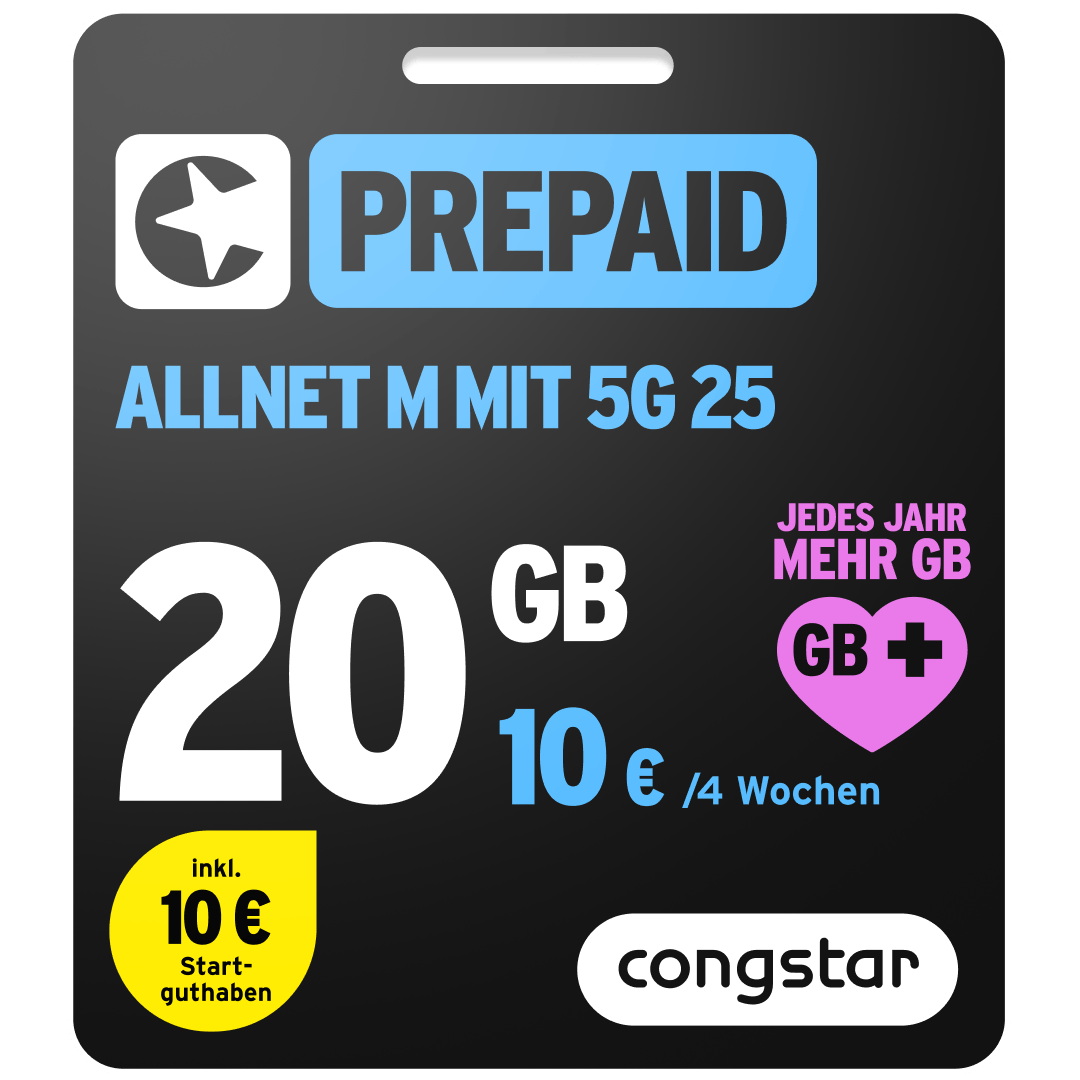 Bild der Verpackung des Prepaid Allnet M mit 5G 25