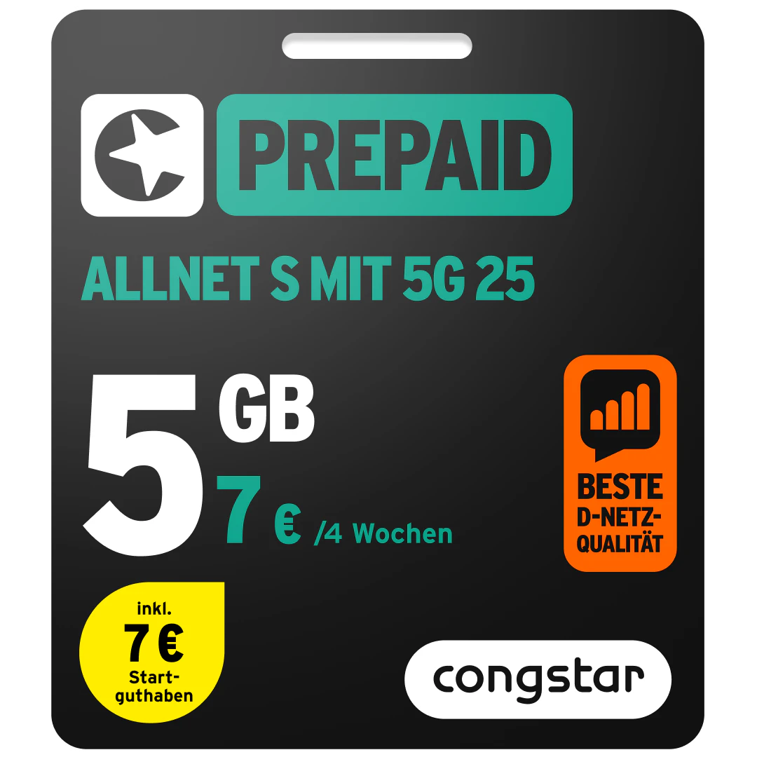 Prepaid Card Bild der Verpackung des Prepaid Allnet S mit 5G 25