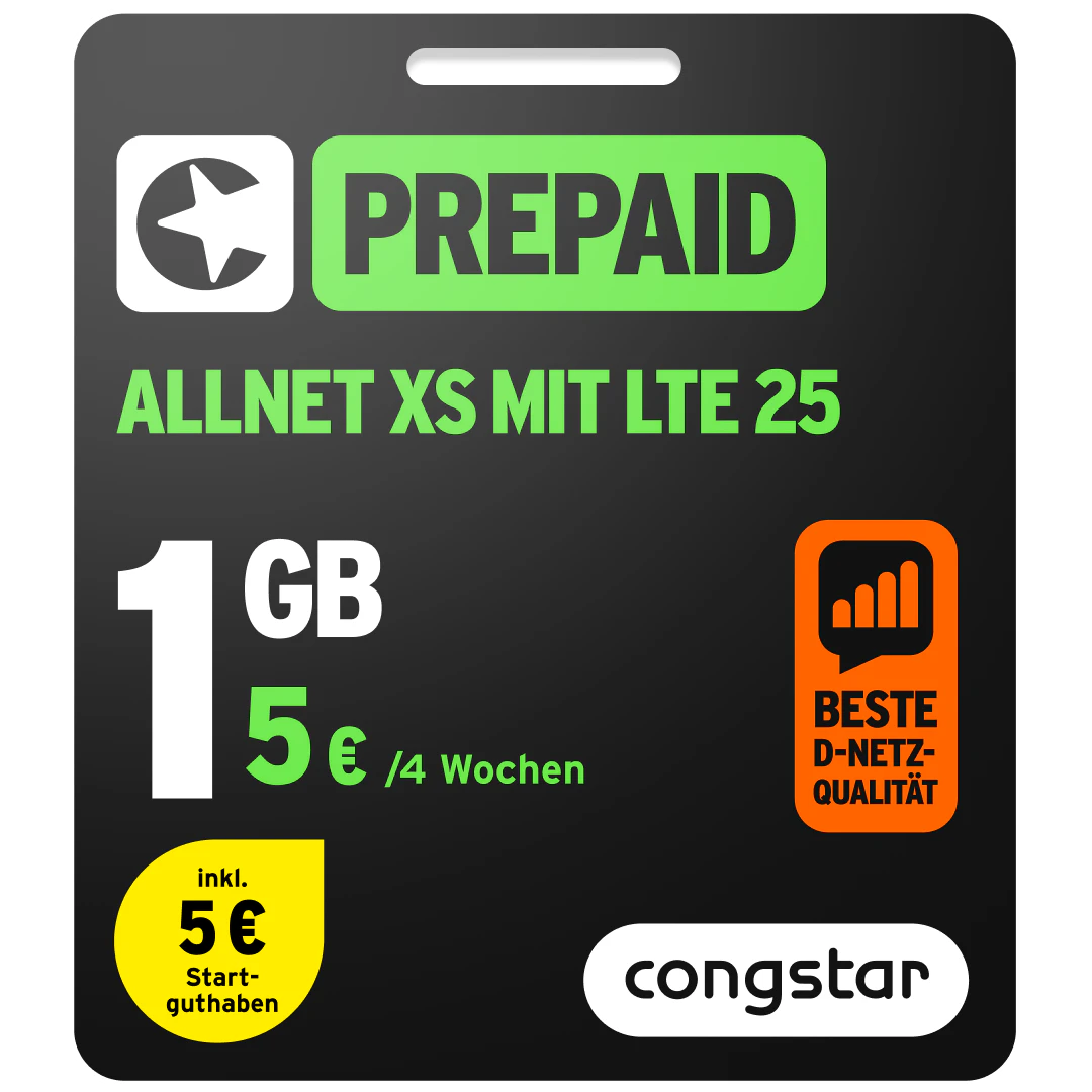 Bild der Verpackung des Prepaid Allnet XS mit LTE 25