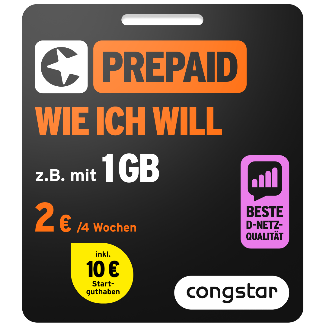 Unterschied Prepaid Wie Ich Will 1 Und 2 Generation Prepaid wie ich will - Telefonieren, Surfen & SMS schreiben | congstar