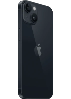 Apple iPhone 14 mitternacht, Rückansicht schräg Apple iPhone 14 mitternacht, Rückansicht schräg